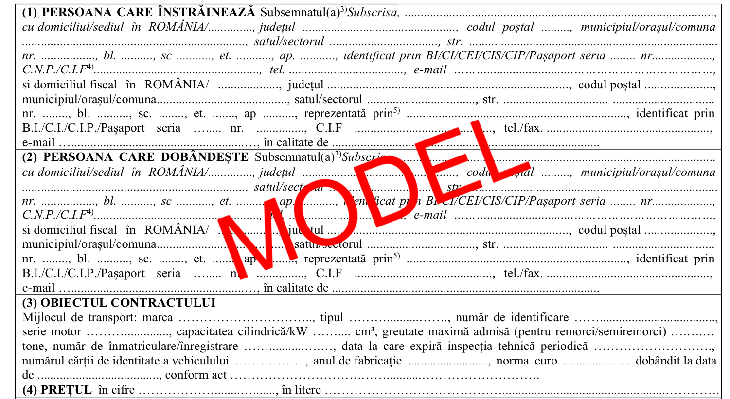 Noul contract auto 2026: termen de 90 de zile și verificarea fiscală a cumpărătorului