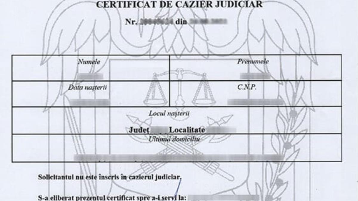 Cazierul judiciar nu se prezintă la dosarul pentru permis